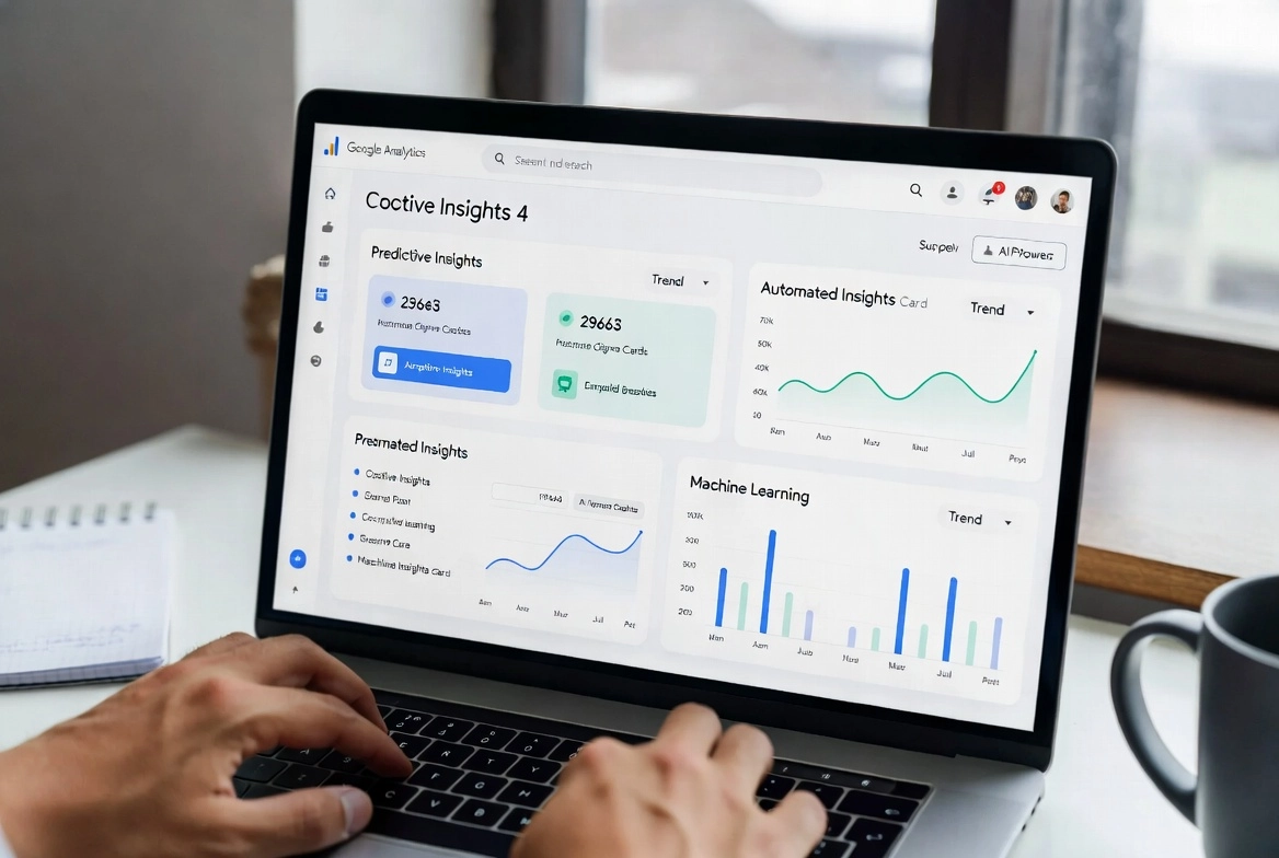 Google Analytics dashboard showing AI assistant referral traffic sources in 2026